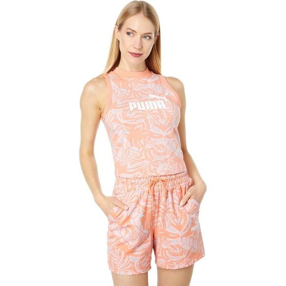 Puma Women's Floral-Vibes AOP Top, Peach Pink, Sz. L - Picture 2 of 8